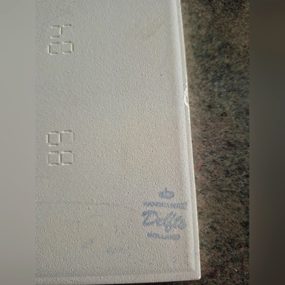 Vintage 4” DELFT Tile Holland Hand Painted Blue Windmill Scene 4.25” Tile/trivet - Picture 2 of 4